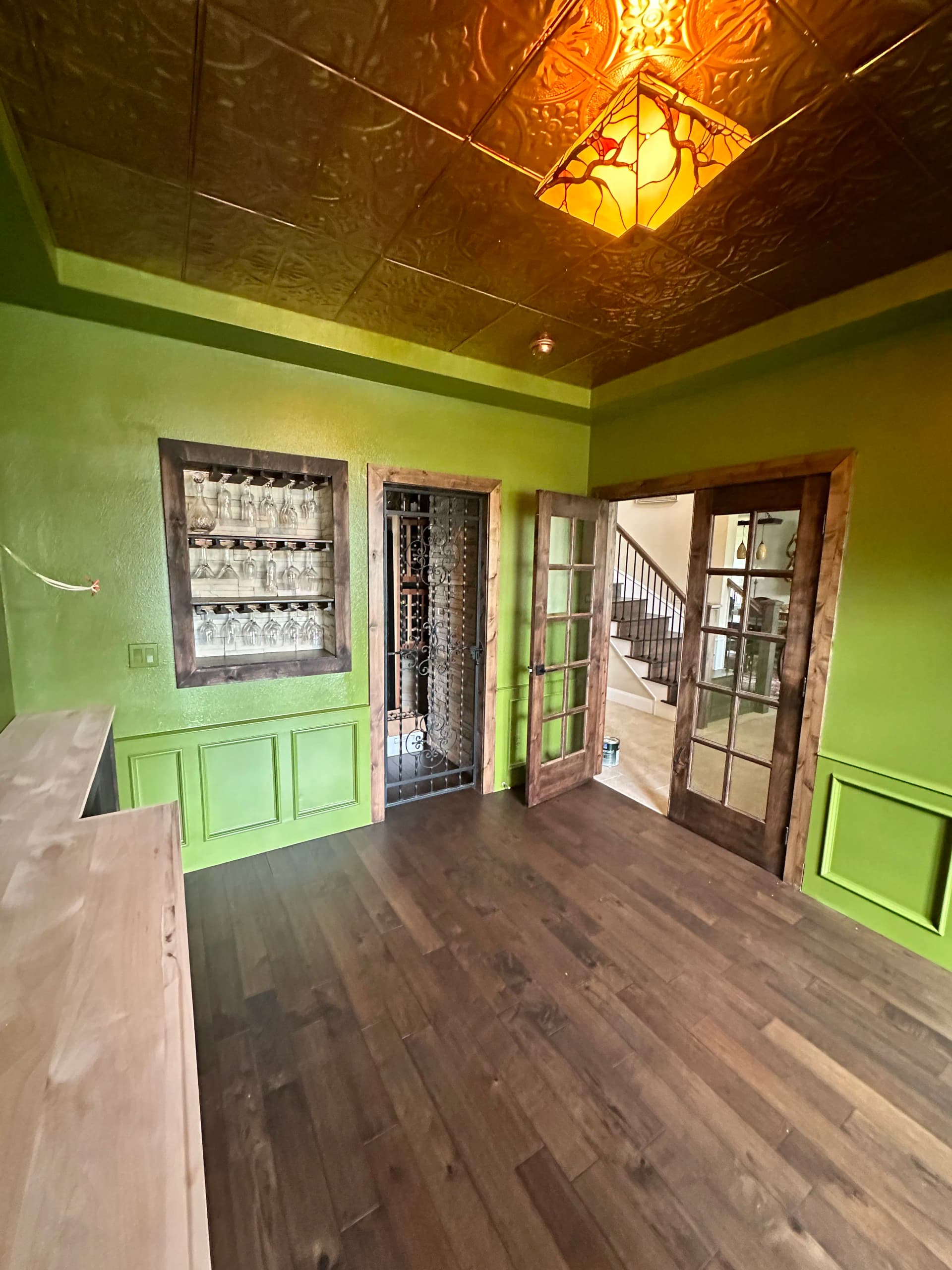 Color Drench Interior Painting Turns Home Office Into a Wine Room