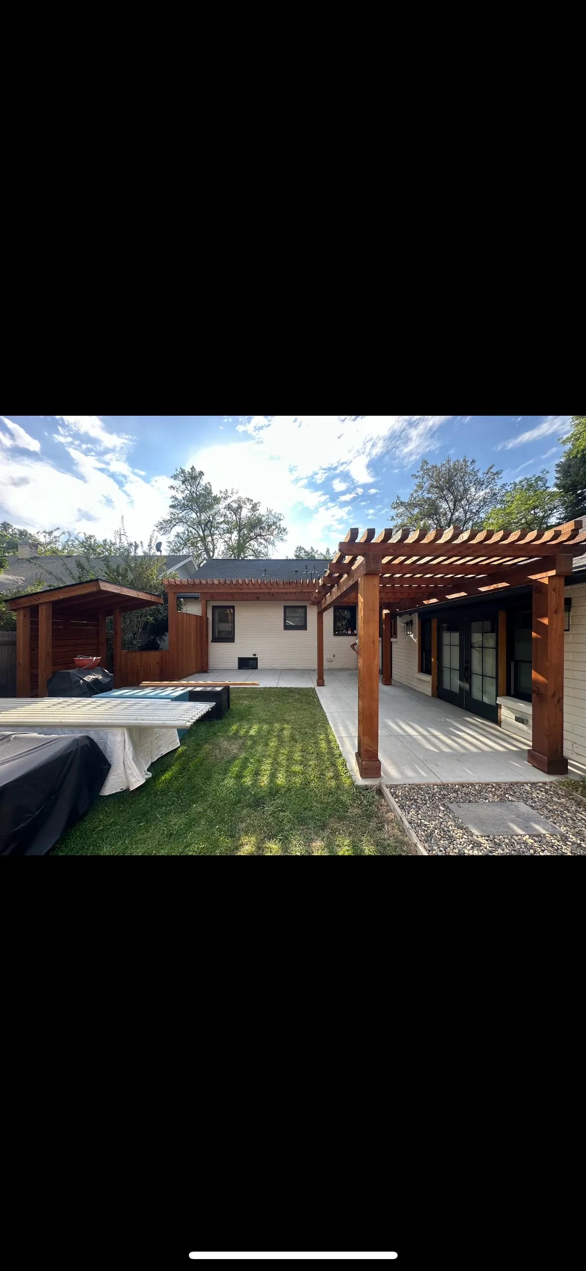 North End Backyard Pergola and Wood Staining Done Right image