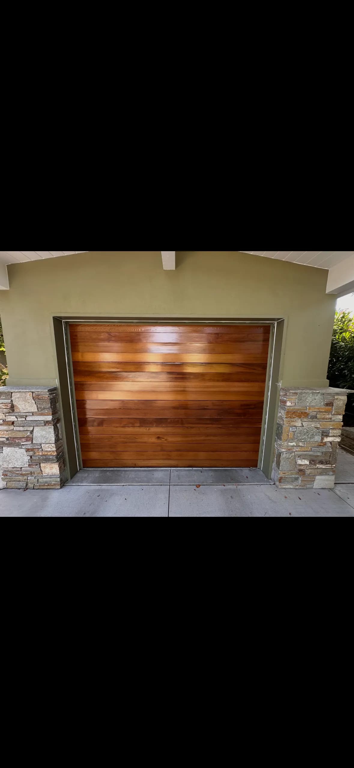 Wood Garage Door Stripped, Stained and Sealed Back to Life image